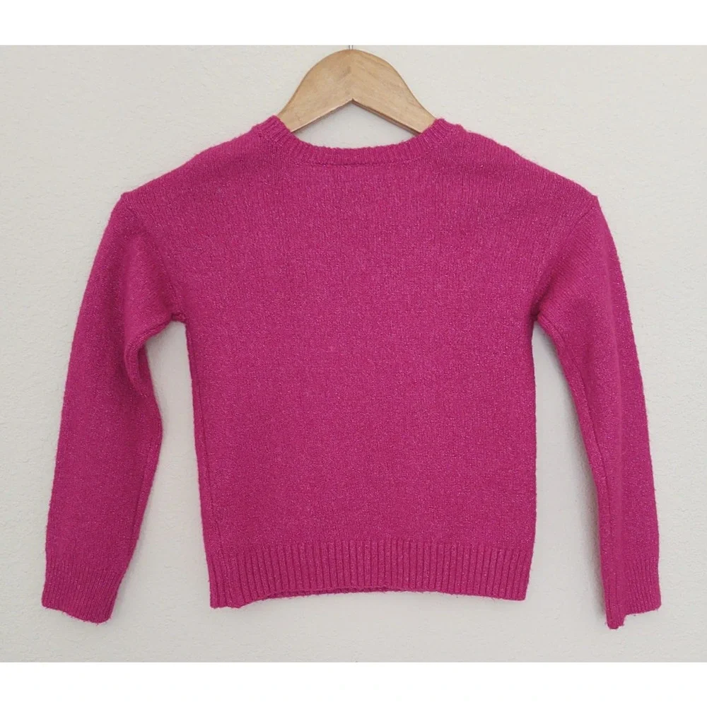 The Children's Place - Girls Flip Sequin Unicorn Sweater - shimmery pink sz 5-6